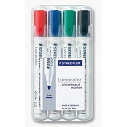 [25108] BUSTA 4 PENNARELLI LUMOCOLOR 351 STAEDTLER PER LAVAGNE CANCELLABILI