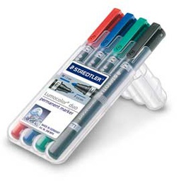 [57749] BUSTA 4 PENNARELLI LUMOCOLOR DUO PERMANENT 348 F/M