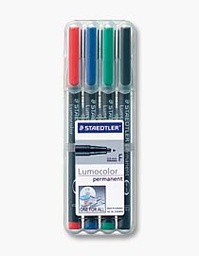 [47924] BUSTA 4 PENNARELLI LUMOCOLOR PERMANENT 317 M 1.0MM