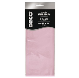 [89118] Busta 5 fogli carta velina 20gr 50x76cm rosa DECO