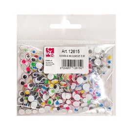 [91579] Busta 600 pz occhi c/iridi in movimento diam. 5-7mm colori assortiti DECO