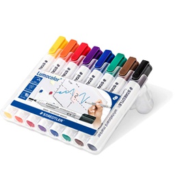 [77296] BUSTA 8 PENNARELLI LUMOCOLOR 351 STAEDTLER PER LAVAGNE CANCELLABILI