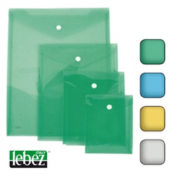 [68145] BUSTA CON BOTTONE 18x25cm - VERT. COLORI ASSORTITI LEBEZ