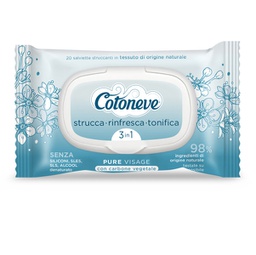 [91609] Busta da 20 salviette struccanti detox Cotoneve