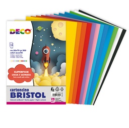 [93941] Busta di carta Bristol 15 fg colori 50x70cm colori assortiti DECO
