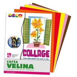 [82003] Busta di carta velina 25fg 50x76cm 5 colori caldi assortiti DECO