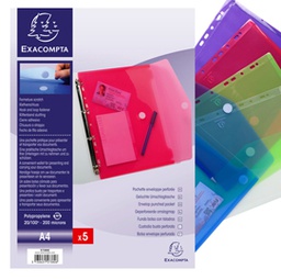 [82468] Busta forata c/chiusura in velcro in pp colorato f.to 24x32cm per A4 Exacompta