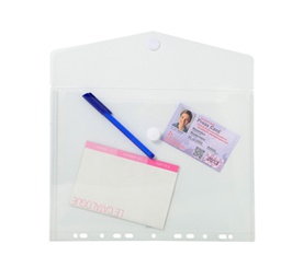 [82467] Busta forata c/chiusura in velcro in pp trasp. f.to 24x32cm per A4 Exacompta