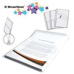 [STL7210] BUSTA FORATA PVC con SOFFIETTO e PATELLA 21x30cm Starline