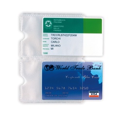[89443] Busta porta card 2P TRASP. 2 tasche 5,8X8,7CM Sei rota