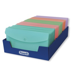 [94511] Buste con bottone PPL PASTEL Formato 9,9x21cmcolori ass. Favorit