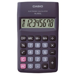 [47520] CALCOLATRICE HL-815L BK 8 CIFRE TASCABILE CASIO