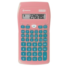 [94390] CALCOLATRICE SCIENTIFICA OS 134/10 BECOLOR ROSA CHIARO CON TASTI PETROLIO OSAMA