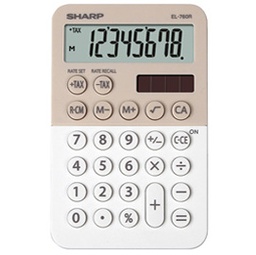 [SHAEL760RBLA] Calcolatrice tascabile EL 760R, 8 cifre, 2 colori design, beige - bianco