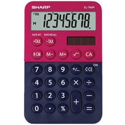 [SHAEL760RBRB] Calcolatrice tascabile EL 760R, 8 cifre, 2 colori design, rosso - blu