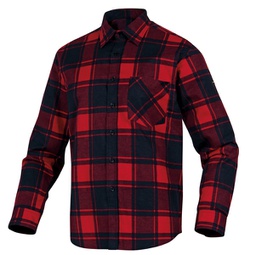 [92256] Camicia da lavoro Ruby in flanella di cotone Tg. M rosso nero