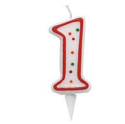 [85967] Candelina Zuccherino numero 1 - h. 8.5cm Big Party
