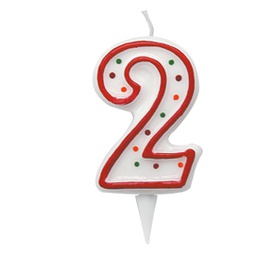 [85968] Candelina Zuccherino numero 2 - h. 8.5cm Big Party