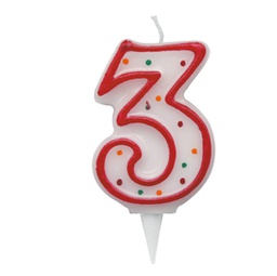 [85969] Candelina Zuccherino numero 3 - h. 8.5cm Big Party
