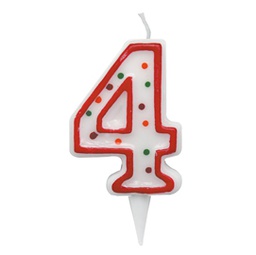 [85970] Candelina Zuccherino numero 4 - h. 8.5cm Big Party