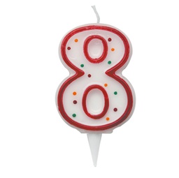 [85974] Candelina Zuccherino numero 8 - h. 8.5cm Big Party