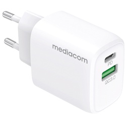 [95784] Caricatore da muro 20W con 1 porta USB ed una porta USB Type-C Mediacom