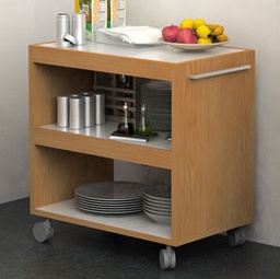 [82929] Carrello su ruote 70x43,8xH73cm Bicolore - Angolo Ristoro