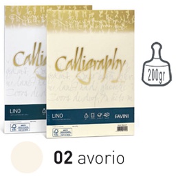 [57471] Carta CALLIGRAPHY LINO 200gr A4 50fg avorio 02 FAVINI