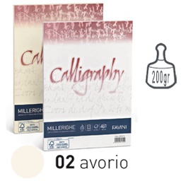 [61548] Carta CALLIGRAPHY MILLERIGHE 200gr A4 50fg avorio 02 FAVINI