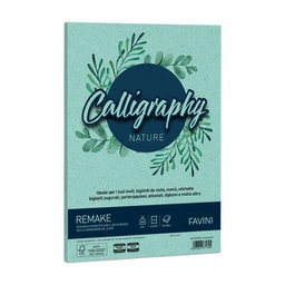 [94637] Carta Calligraphy Nature REMAKE A4 50fg 250gr acquamarina FAVINI