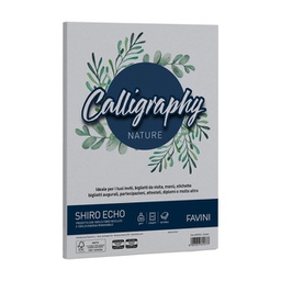 [94654] Carta Calligraphy Nature SHIRO ECO A4 50fg 250gr cenere FAVINI