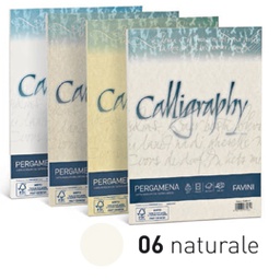 [53625] Carta CALLIGRAPHY PERGAMENA 190gr A4 50fg naturale 06 FAVINI