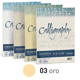 [38968] Carta CALLIGRAPHY PERGAMENA 190gr A4 50fg oro 03 FAVINI