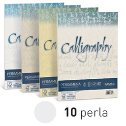 [61542] Carta CALLIGRAPHY PERGAMENA 190gr A4 50fg perla 10 FAVINI