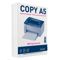 [73360] CARTA COPY A5 148x210mm 80GR 500FG BIANCA FAVINI