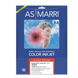 [28644] Carta fotografica inkjet A4 265gr 10Fg COLOR PHOTO LUCIDA 8398 ASMarri