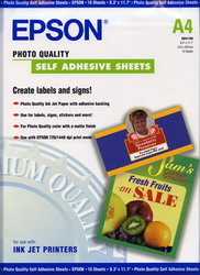 [EPSS041106] CARTA FOTOGRAFICA INKJET ADESIVA 10fg 167gr 210x297mm A4 EPSON