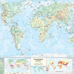 [56946] CARTA GEOGRAFICA SCOLASTICA MURALE MONDO BELLETTI