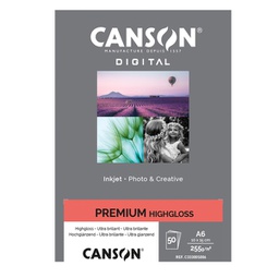 [94660] Carta InkJet PREMIUM 10X15cm 50fg 255gr HightGloss RC Canson