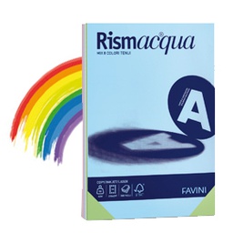 [32749] Carta RISMACQUA 140gr A4 200fg mix 5 colori FAVINI