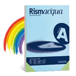 [50604] Carta RISMACQUA SMALL A4 200gr 50fg mix 5 colori FAVINI