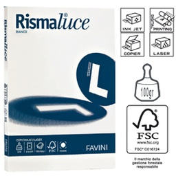 [53547] CARTA RISMALUCE 100GR A4 300FG BIANCA FAVINI