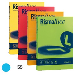 [32740] Carta RISMALUCE 140gr A4 200fg azzurro 55 FAVINI